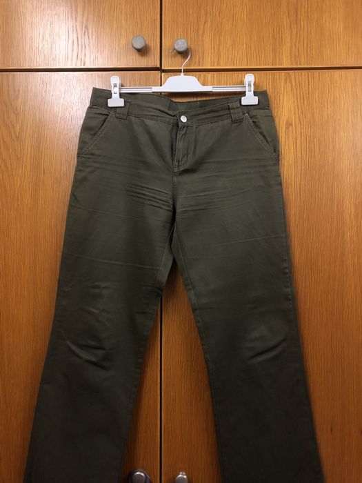 Calças verde escuro