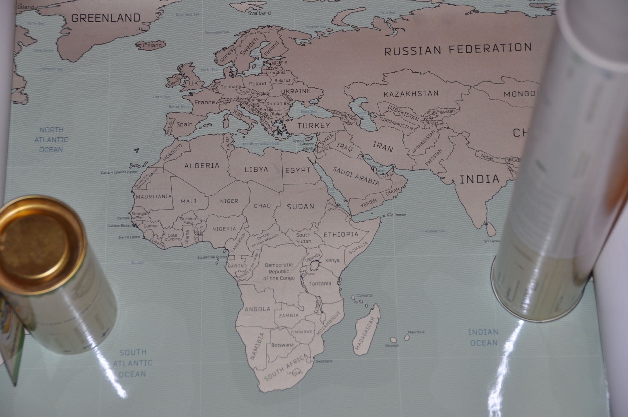 Скретч карта (карта мира) на английском языке