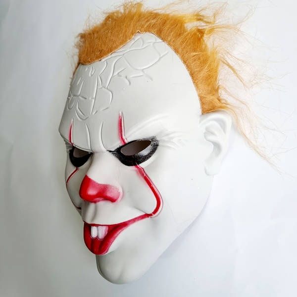 Маска клоуна Пеннивайза из фильма Оно с рыжими волосами, 28х23 см