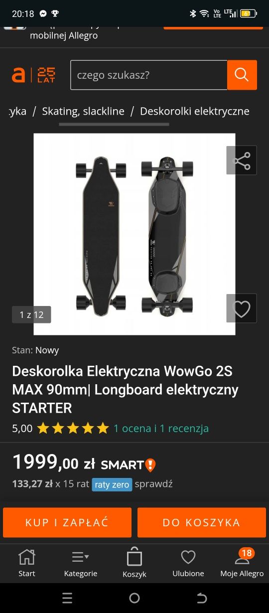 Longboard elektryczny wowgo S2 max