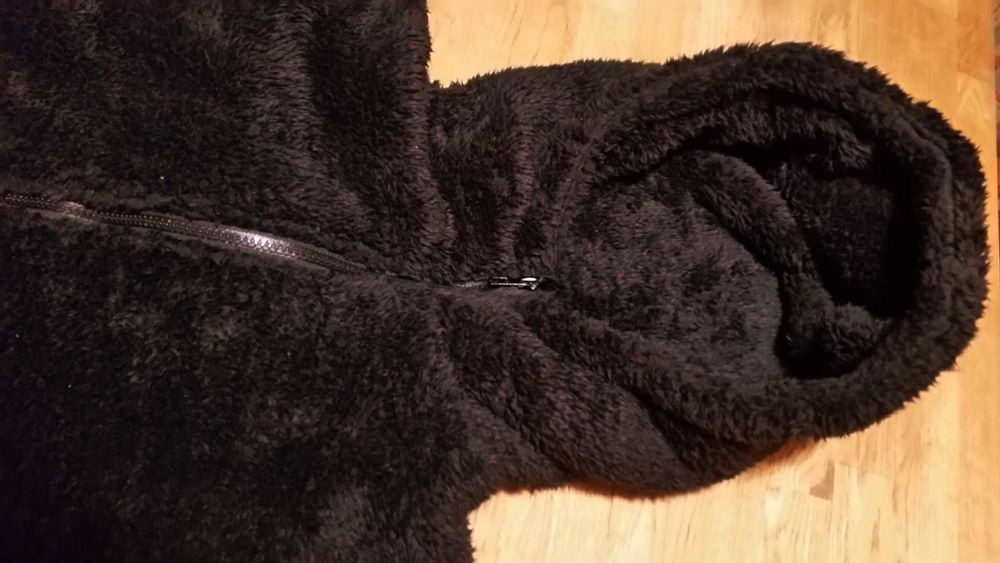 SHERPA MIŚ oversized bluza kurtka z kapturem L XL XXL czarna polar 3XL