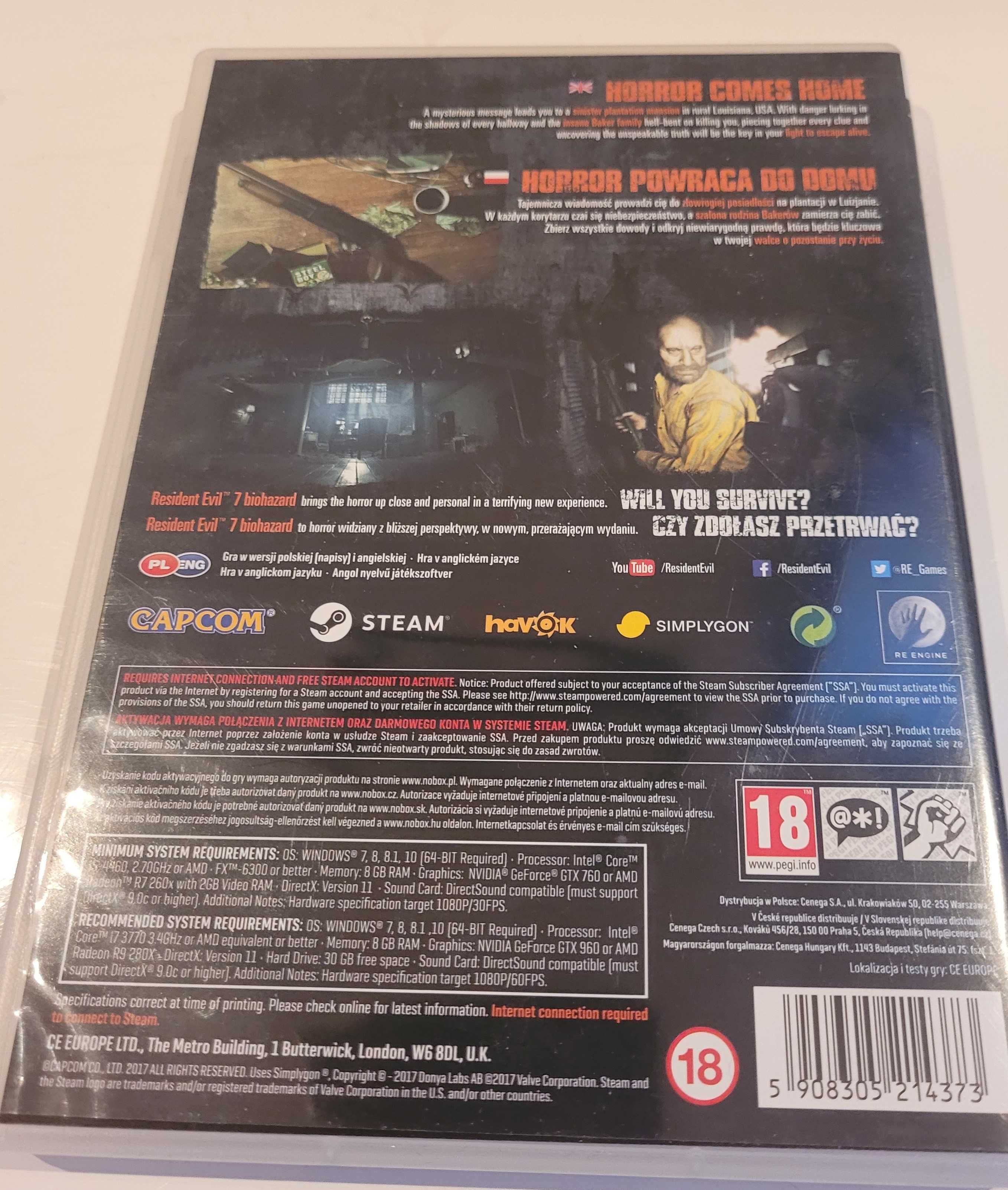 Resident evil 7 -biohazard PC DVD