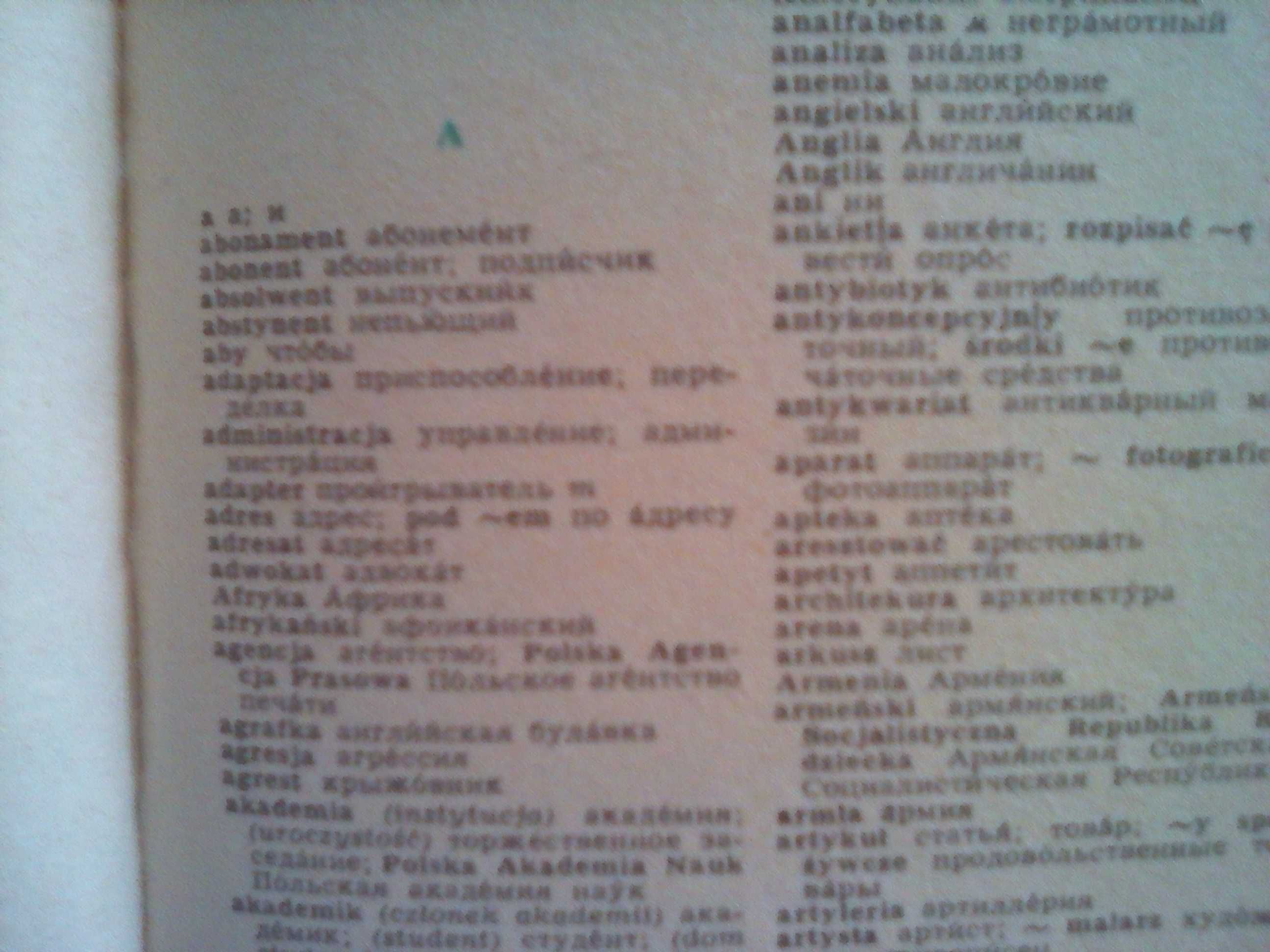 Словарь Русско-польский и Польско-русский,сборник.  Формат карманный