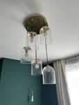 Lampa wisząca żyrandol złoty