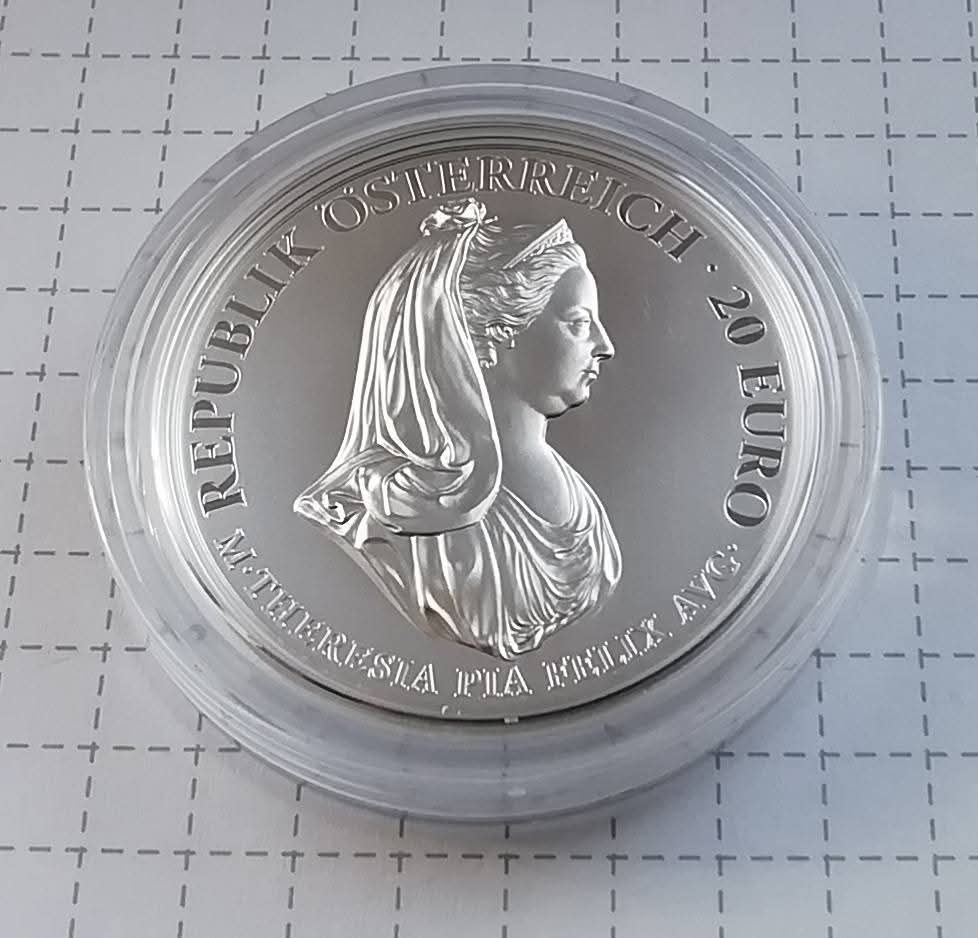 Австрія 20 євро 2018р. СРІБЛО. ПРУФ. 300р. з народження Марії Терези.