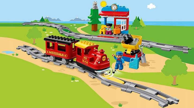 LEGO DUPLO Pociąg parowy 10874 KLOCKI zestaw tory kolejowe duży