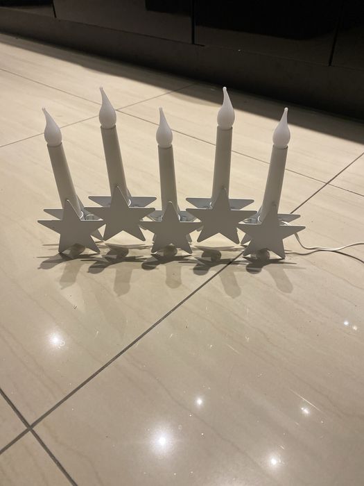 Świecznik adwentowy lampka home&you białe gwiazdki