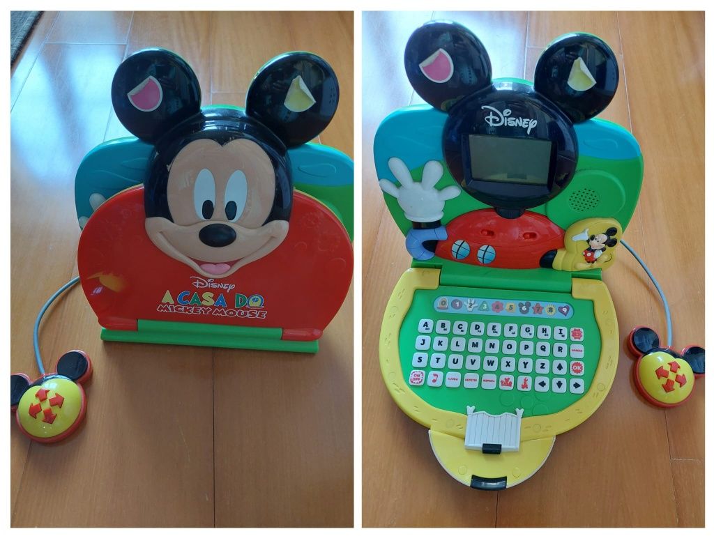 Computador infantil do Mickey, com jogos e atividades didáticas