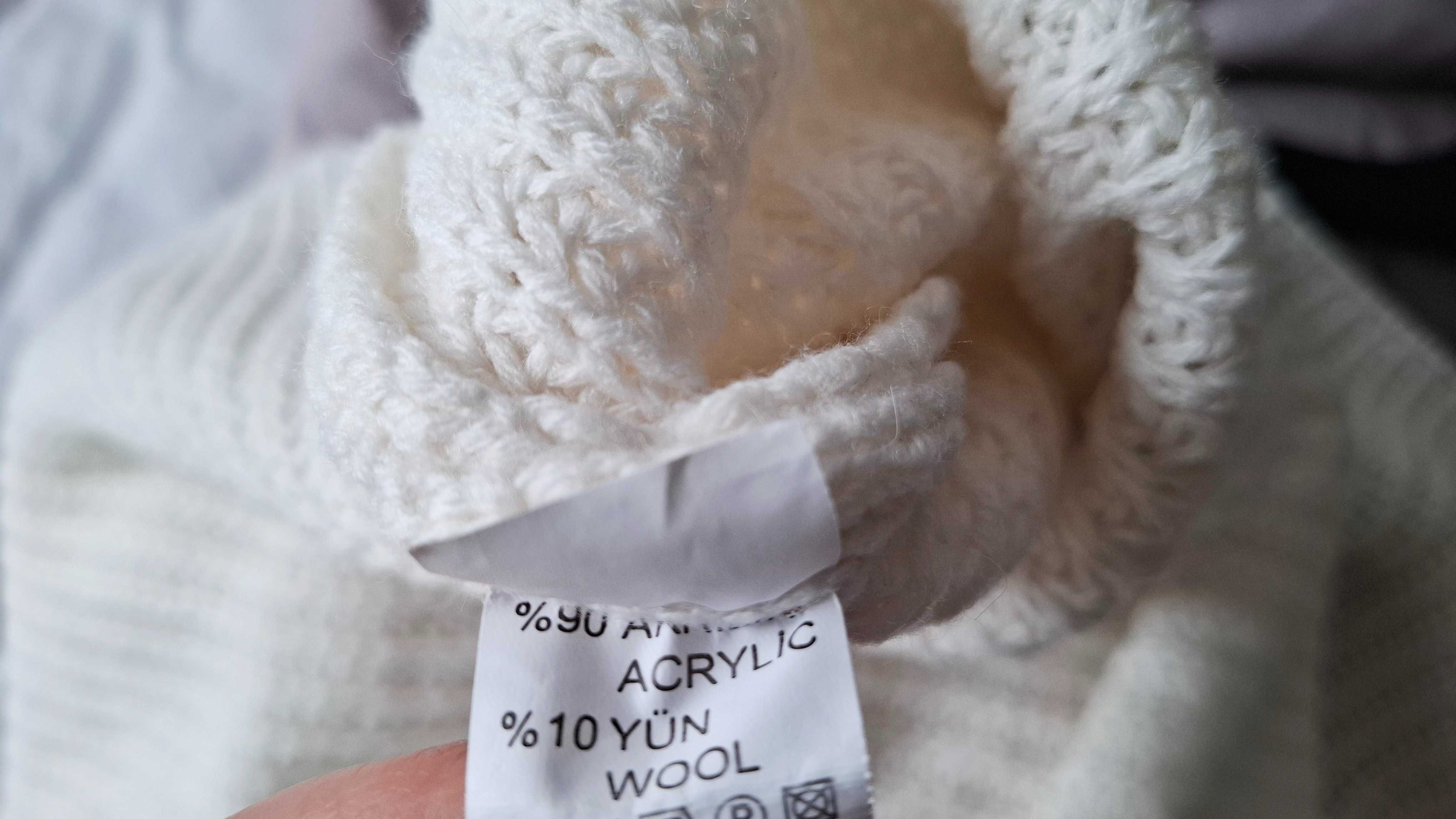Sweter tunika sukienka kremowy ciążowy S XS