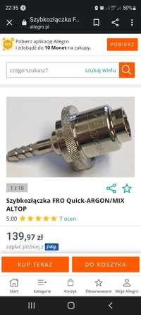 Szybko złączka FRO Quick- argon