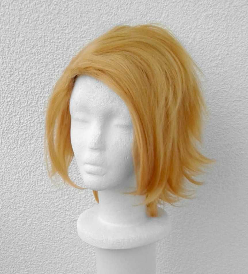 Denki Kaminari cosplay wig pomarańczowa żółta krótka peruka academia