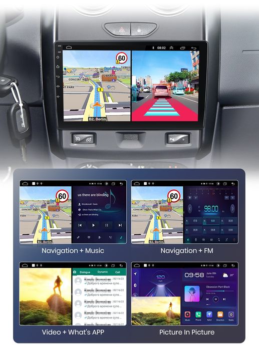 Rádio 9" Android Dacia Duster 2015 a 2020 CARPLAY WIFI GPS 2/32GB novo