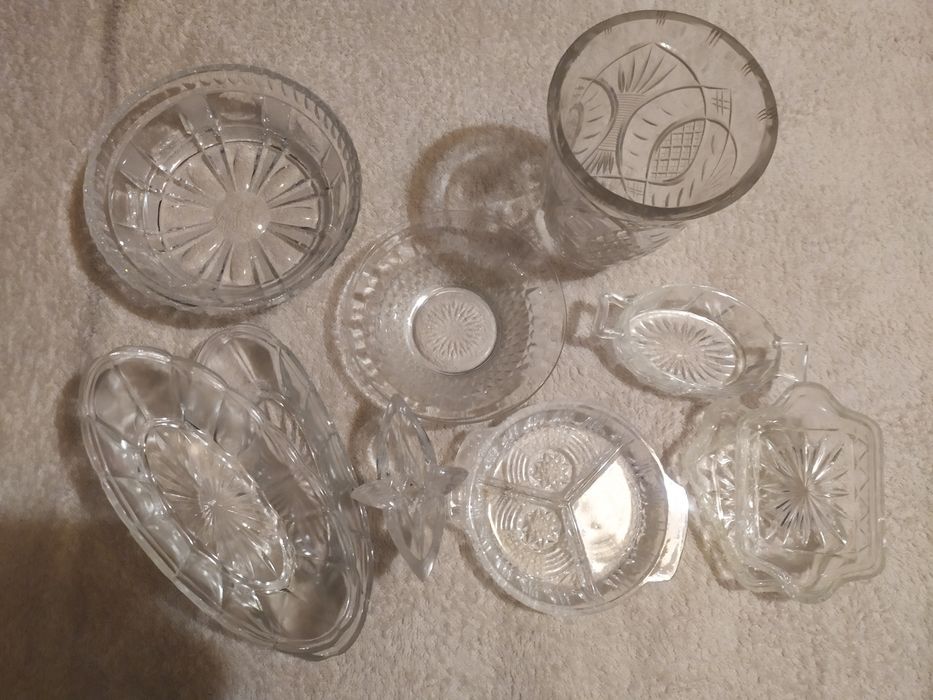 Zestaw 9 szt kryształ PRL