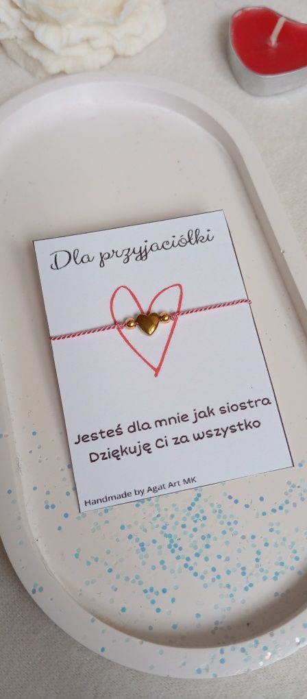Bransoletka dla przyjaciółki z sercem