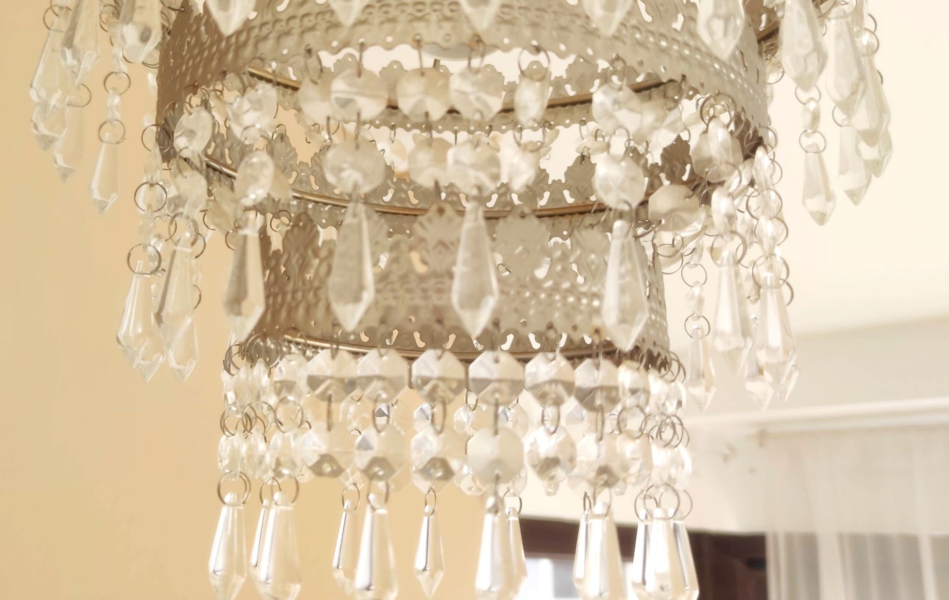 Ikea 3 szt. lampa żyrandol z kryształkami