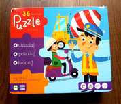 wiek 4+ Zielona Sowa Duże Puzzle 36 szt. POJAZDY + kolorowanka