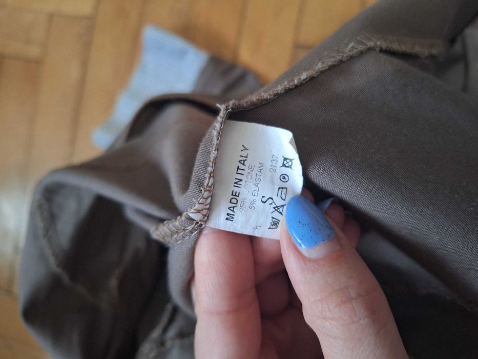 Marynarka damska S – bawełna, brąz, Made in Italy, idealna na lato