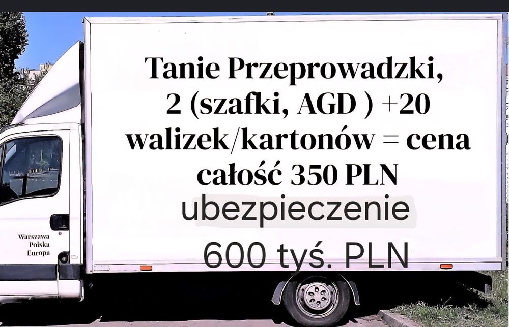 Przeprowadzki cała Warszawa tanie solidne kartony gratis wycena  3 min