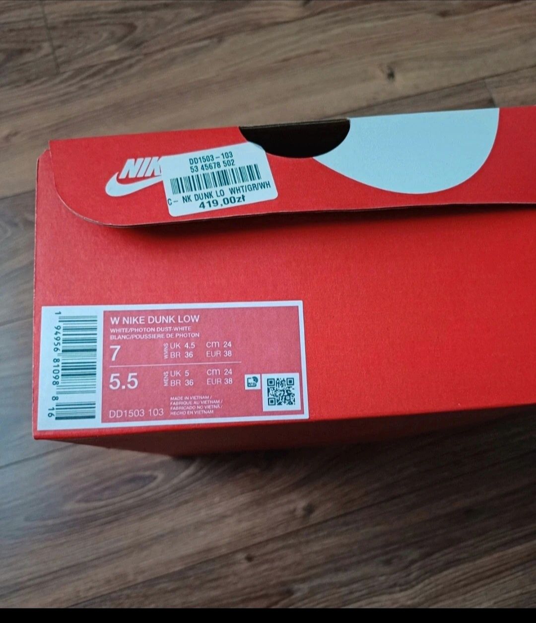 Nike dunk low 38