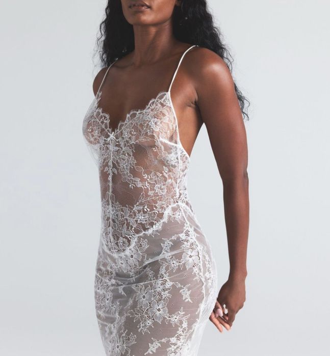 Skims платье длинное кружевное