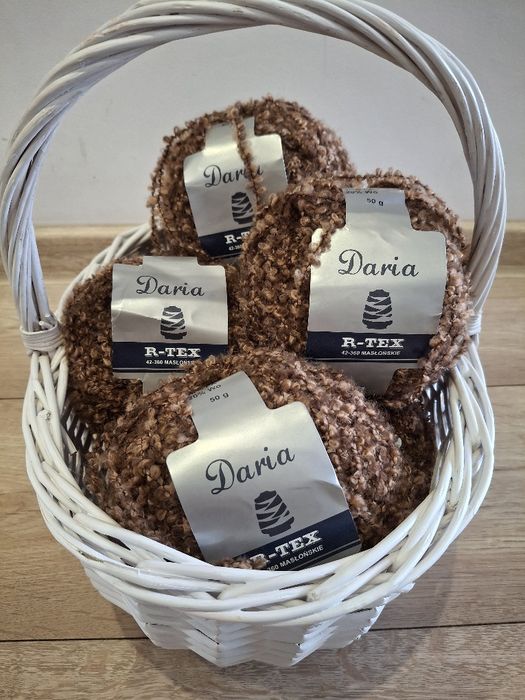 Włóczka R-TEX DARIA 50g 20% wełna 70% akryl brązowa
