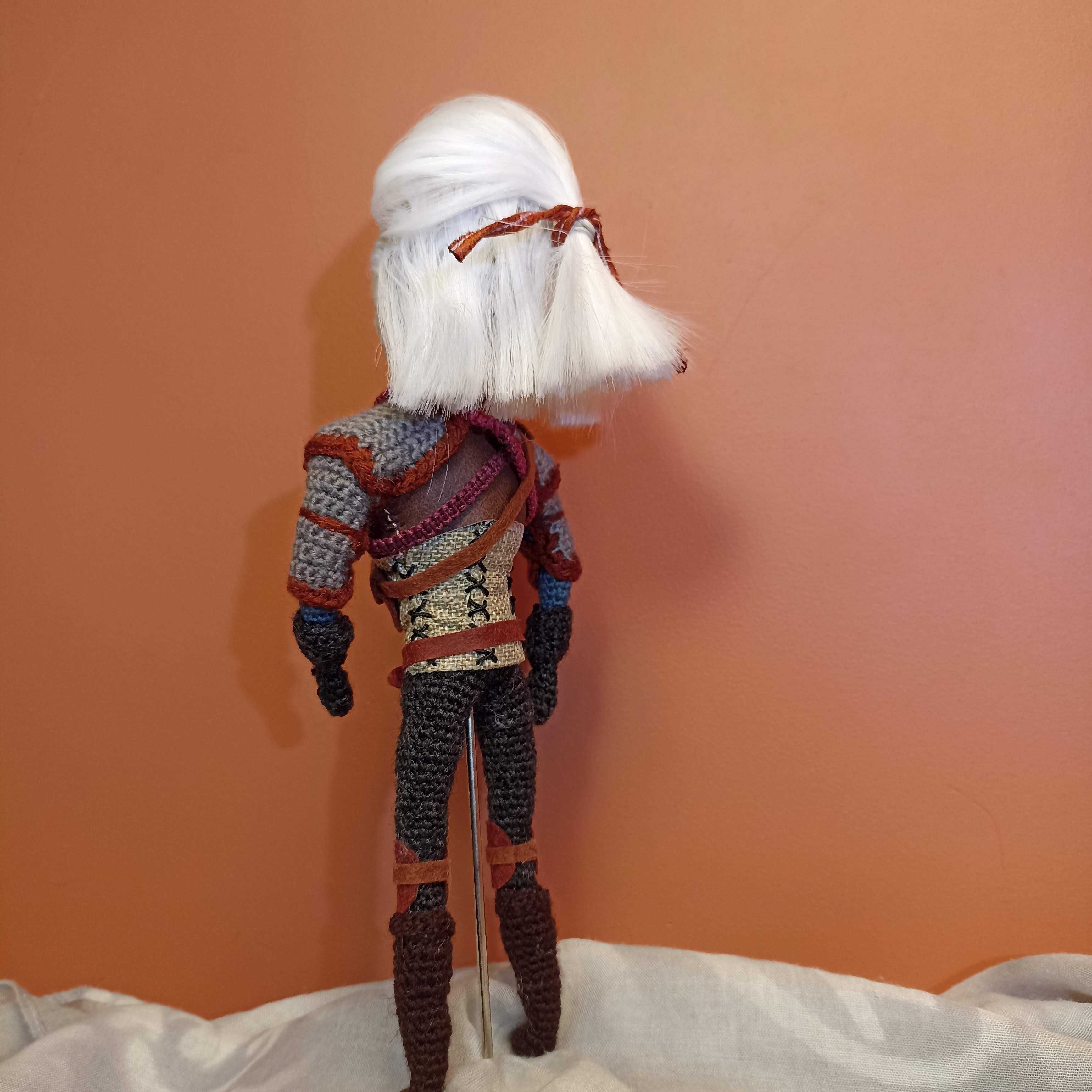 Przytulanka lalka, rękodzieło, handmade Wiedźmin Geralt