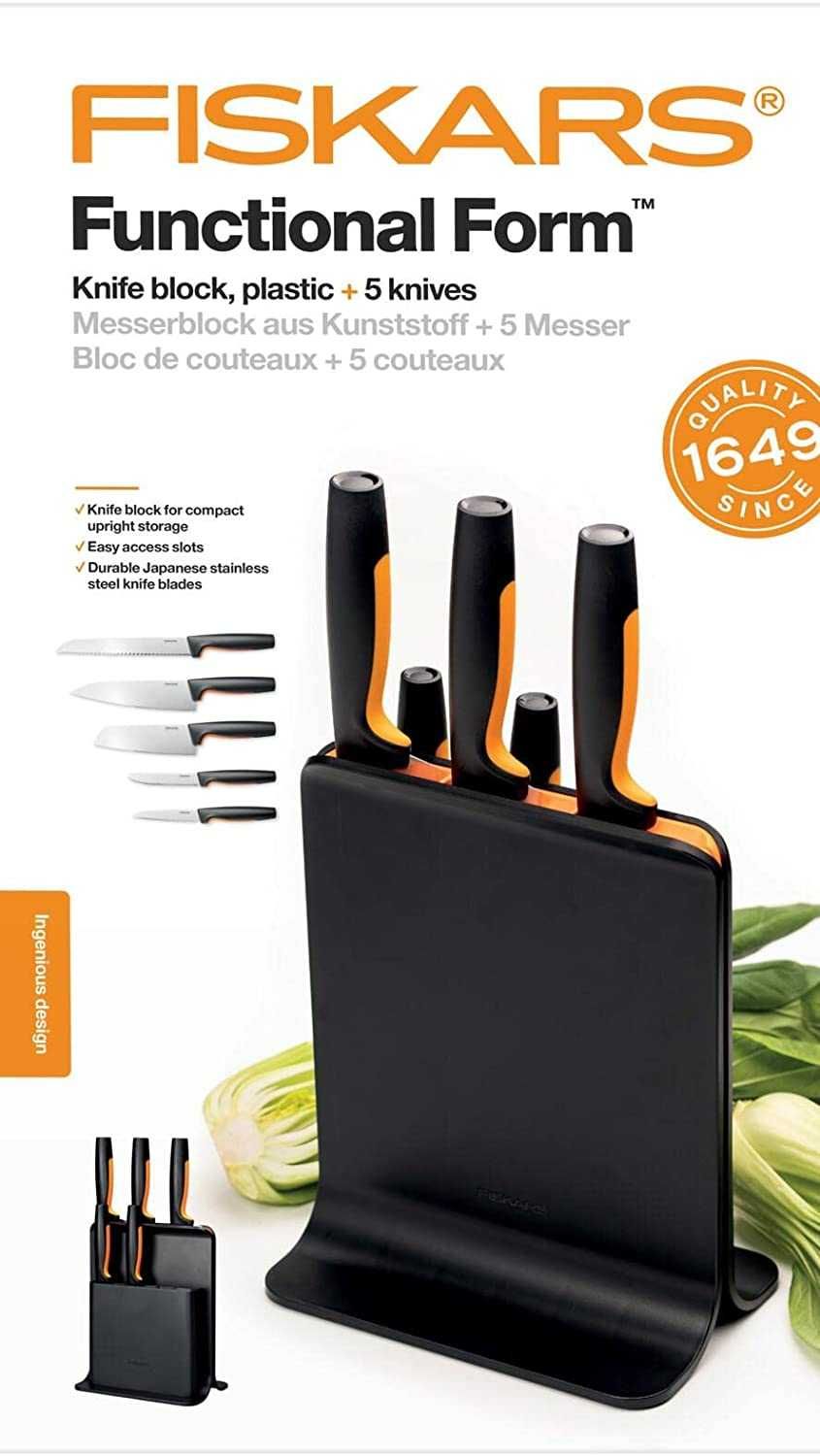 Komplet noży w bloku Fiskars Functional Form 5 szt