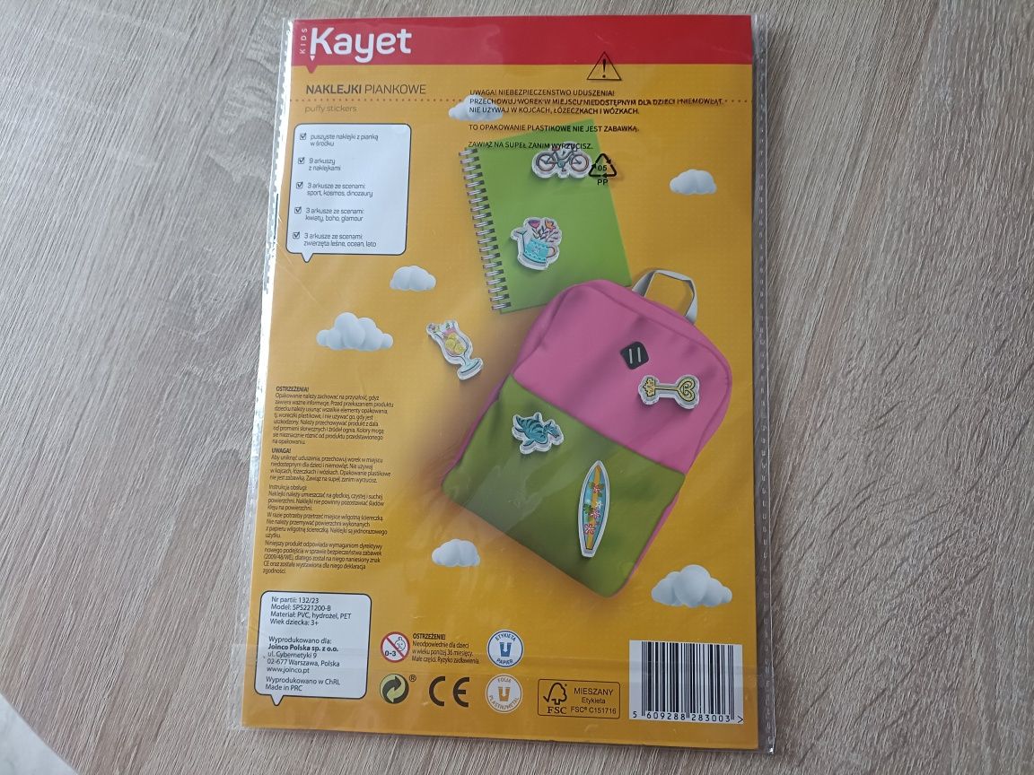 Naklejki piankowe 3 arkusze