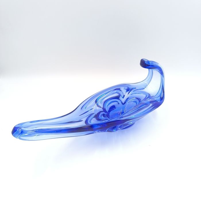 Patera ok. 38 cm Szklana Czechy Zemek? Szkło kolorowe