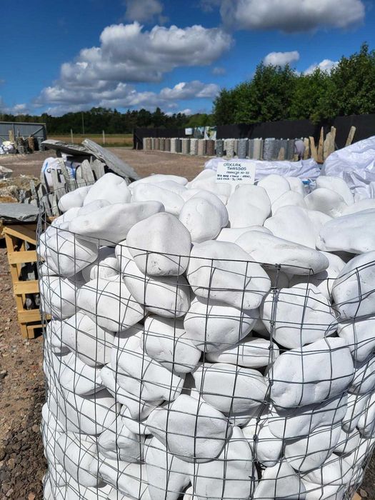 Otoczak Thassos grecki biały kamień Kamienie ogrodowe dekoracyjne ozdo