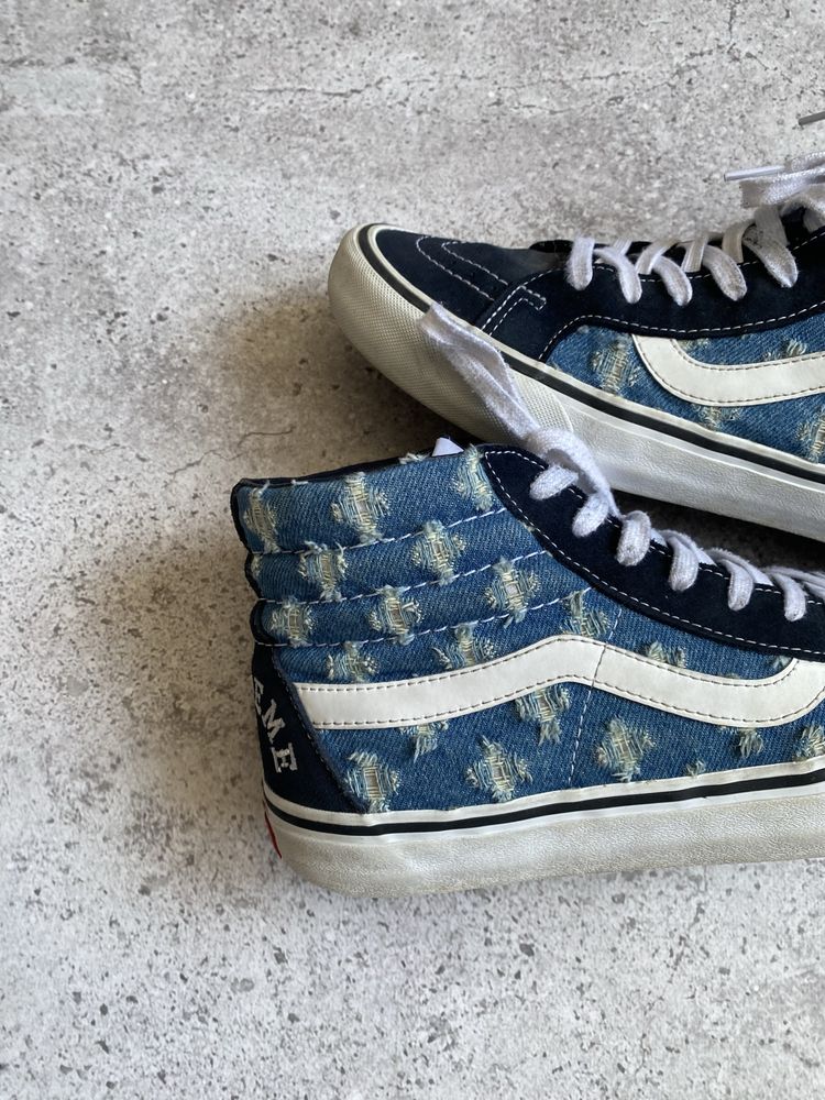 Кросівки vans x supreme hole punch denim чоловічі ванс х супрім хол