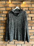 Męski sweter z długim rękawem szary melanżowych XXL