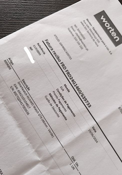 Huawei Watch GT 4 + extras - Como Novo e na garantia