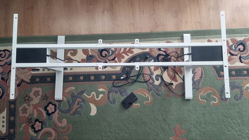 Biały Stelaż biurka elektrycznego  duże mocne 66-129cm 2 silniki 125kg