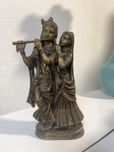 Estatua indiana Krishna e Radha em bronze