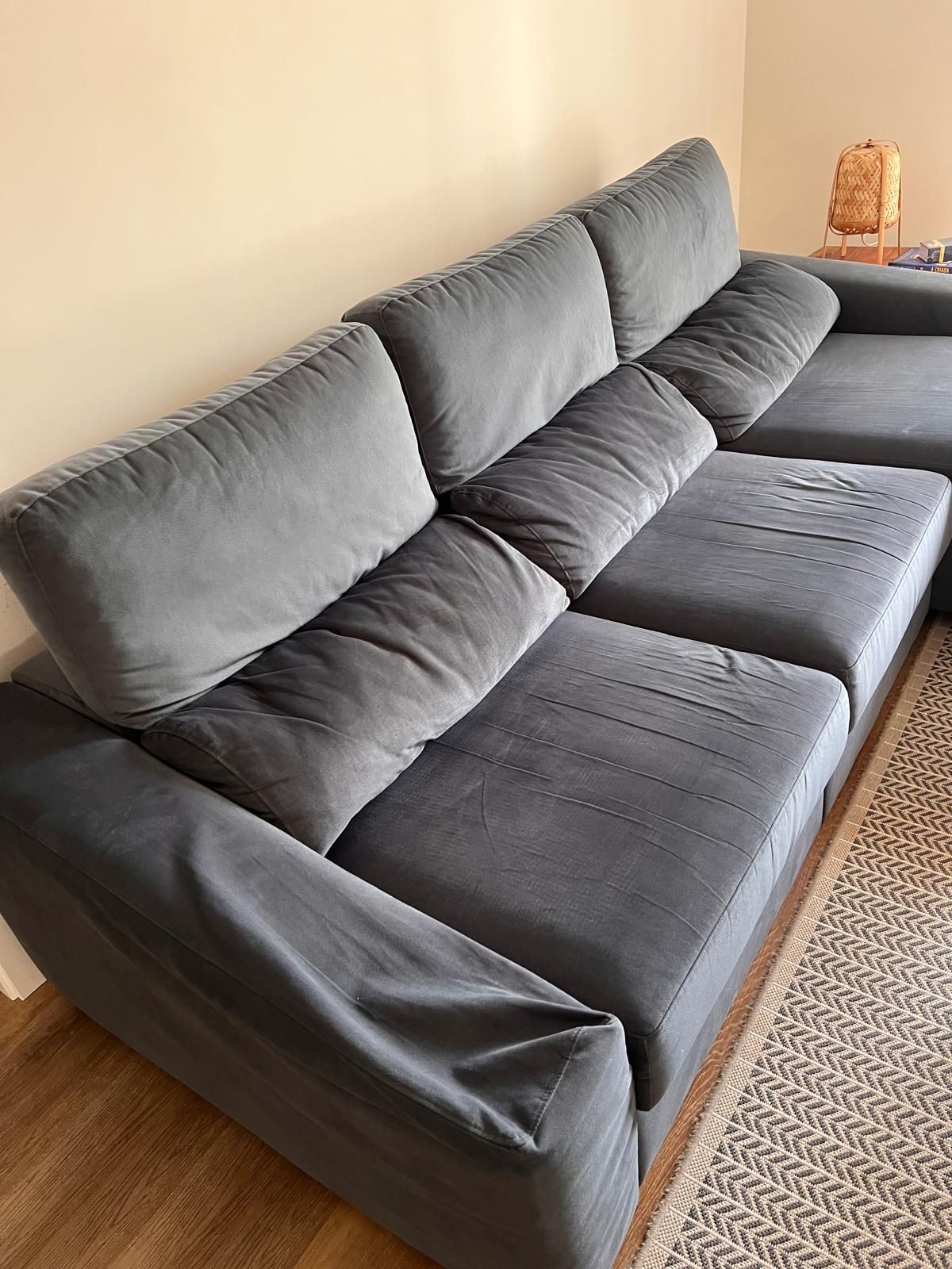 Sofá 3 lugares com chaise longue
