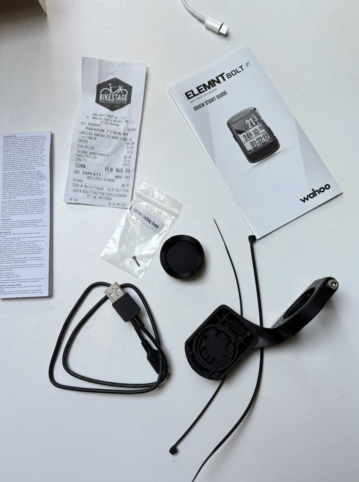 Licznik GPS Wahoo Elemnt Bolt stealth edition v1