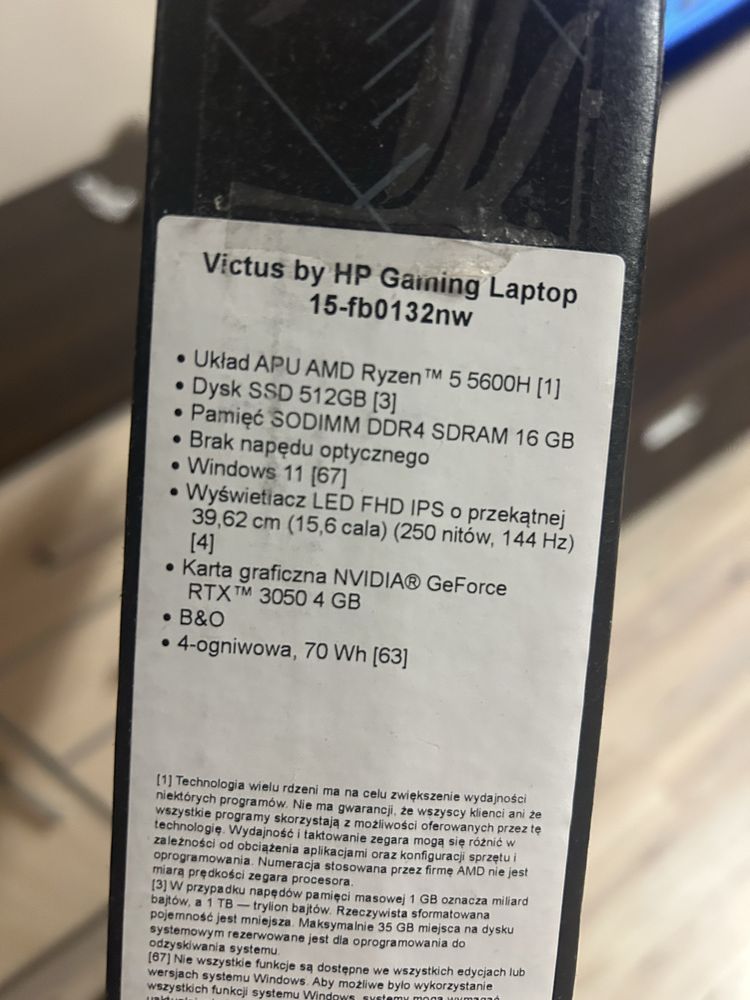 Hp victus gaming 15-fb0132nw