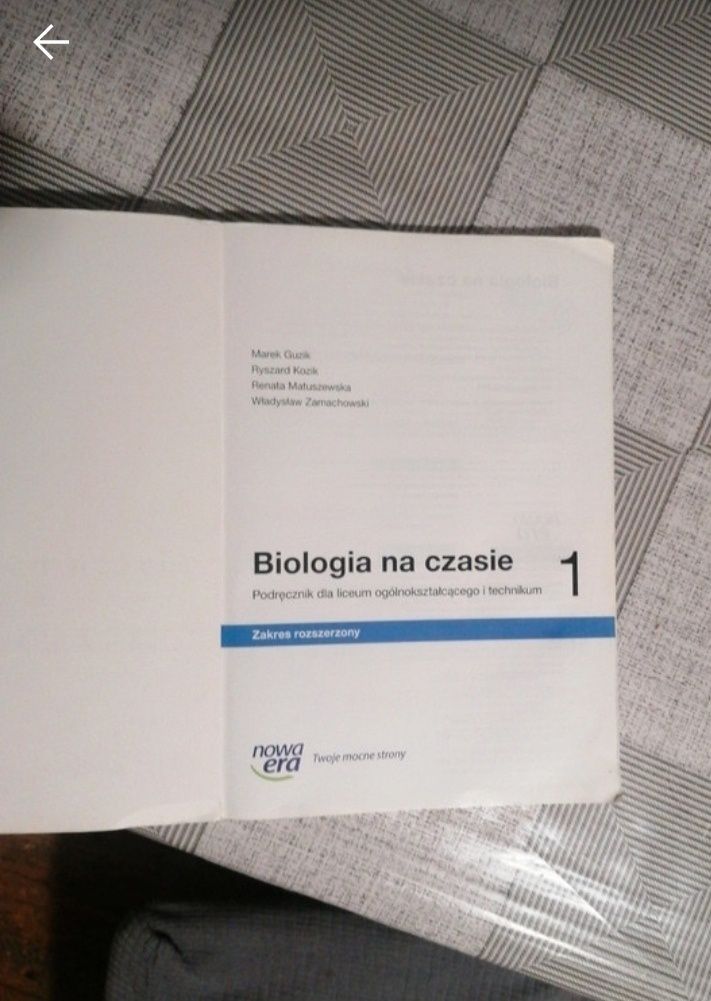 Biologia na czasie 1 zakres rozszerzony