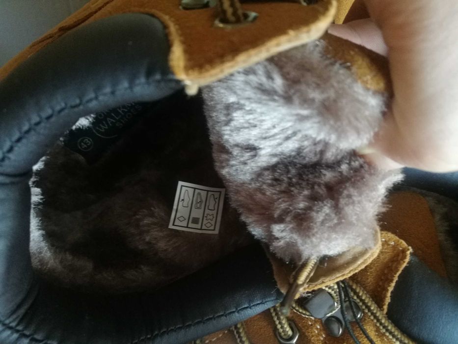 НОВІ Чоловічі Черевики 43р. 27см. Жовті Руді Зимні замшеві демісезонні