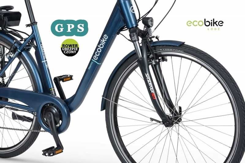 Rower elektryczny Ecobike Traffic Blue bat.17,5Ah+GPS+Ubezp.AC w cenie
