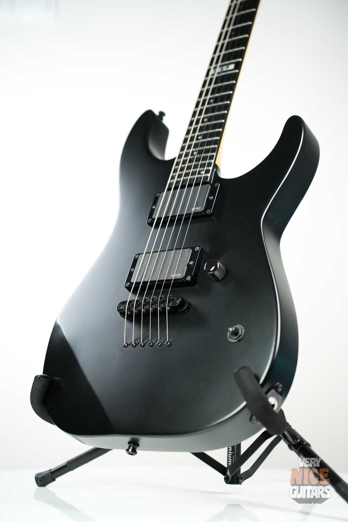 E-II M-I Thru NT Satin Black ulepszona 2x EMG gitara elektryczna Japan