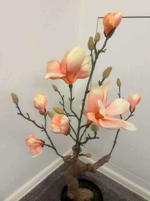 Piękna Magnolia sztuczna w doniczce 80cm drzewko Nowa