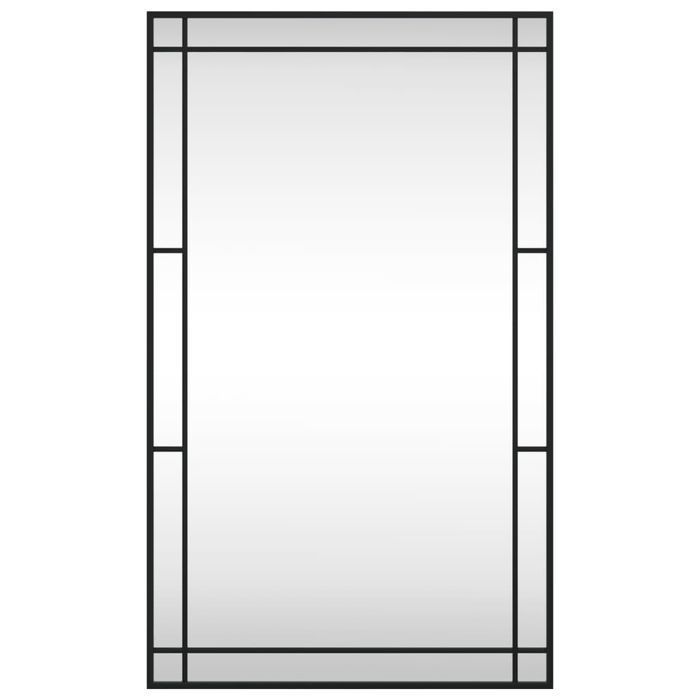 Vidaxl Lustro Ścienne, Czarne, 60X100 Cm, Prostokątne, Żelazo