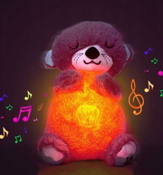 Детская интерактивная игрушка Выдра дышащая, ночник с подсветкой