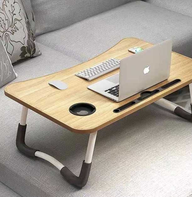 Столик универсальный для ноутбука и планшета с подставкой деревянный