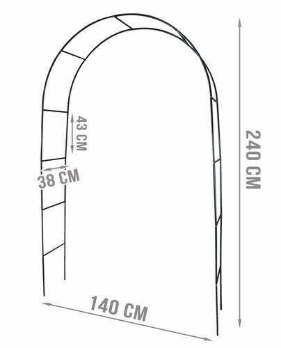 Pergola Ogrodowa na Kwiaty Róże Łuk Metalowa 240cm do Róż Podpora