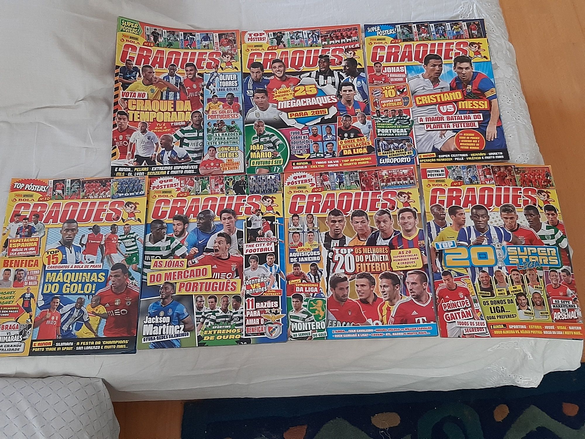 7 revistas da bola,Craques,posters Benfica/ronaldo/porto/etc