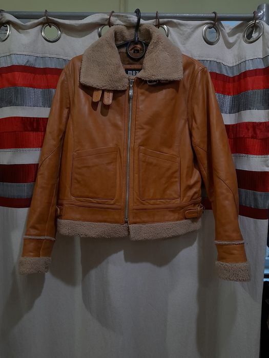 Кожаная дубленка-авиатор французского бренда MAZE