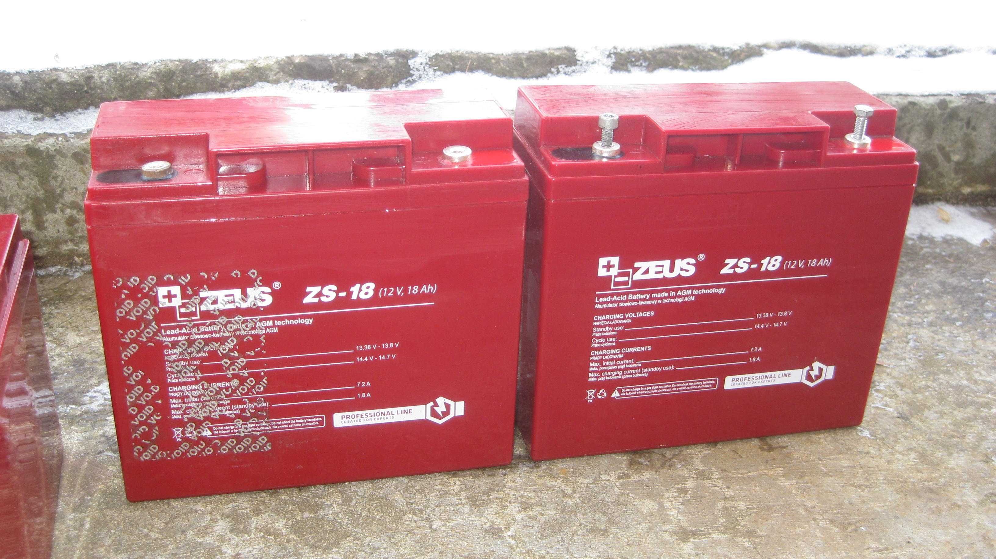 akumulator żelowy ZEUS AGM 12V 18Ah